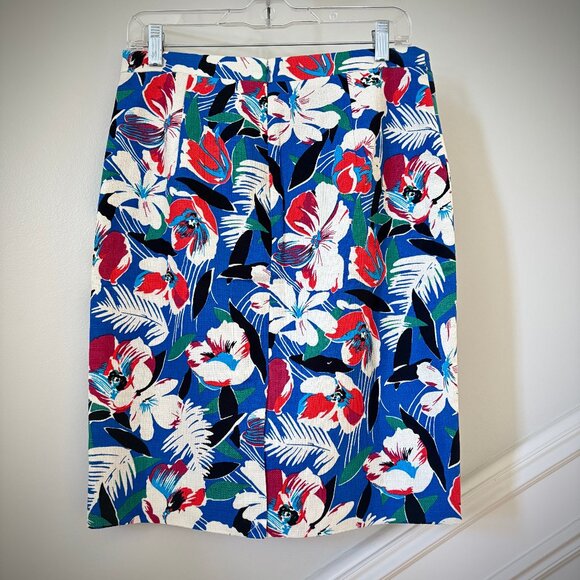 J. Crew NWOT Tropical Floral Pencil Skirt, Size 4 - Picture 4 of 15